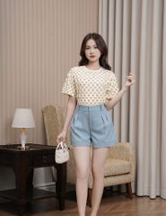 Áo T-shirt ngắn tay cổ tròn in monogram