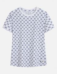 Áo T-shirt ngắn tay cổ tròn in monogram