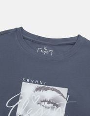 Áo T-shirt nữ ngắn tay cổ tròn hình in trước