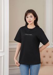 Áo t-shirt ngắn tay nữ cổ tròn in trước ngực