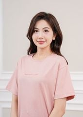 Áo t-shirt ngắn tay nữ cổ tròn in trước ngực