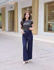 Quần jean nữ ông suông cuốn gấu