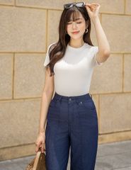 Quần jean nữ ông suông cuốn gấu