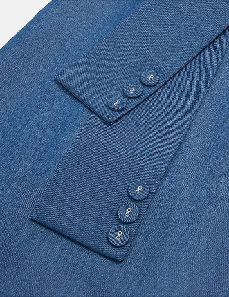 Chân váy jean nữ dáng dài vạt vắt dây chéo