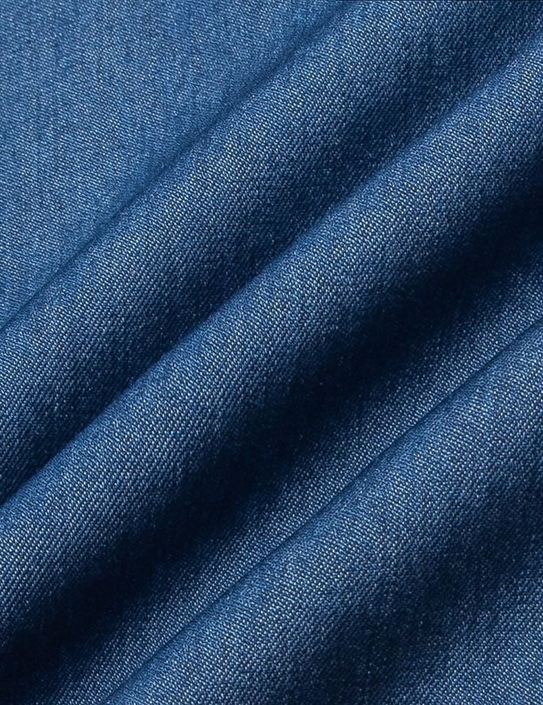 Chân váy jean nữ dáng dài vạt vắt dây chéo