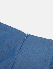 Chân váy jean nữ dáng dài vạt vắt dây chéo