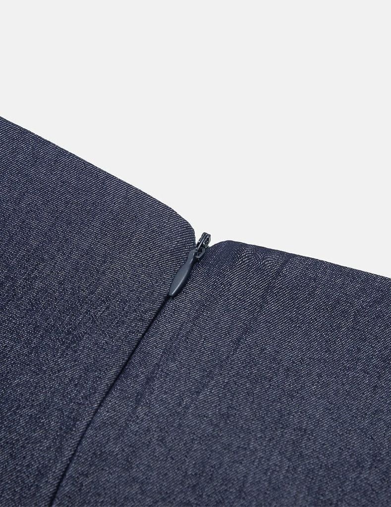 Chân váy jean nữ dáng dài vạt vắt dây chéo