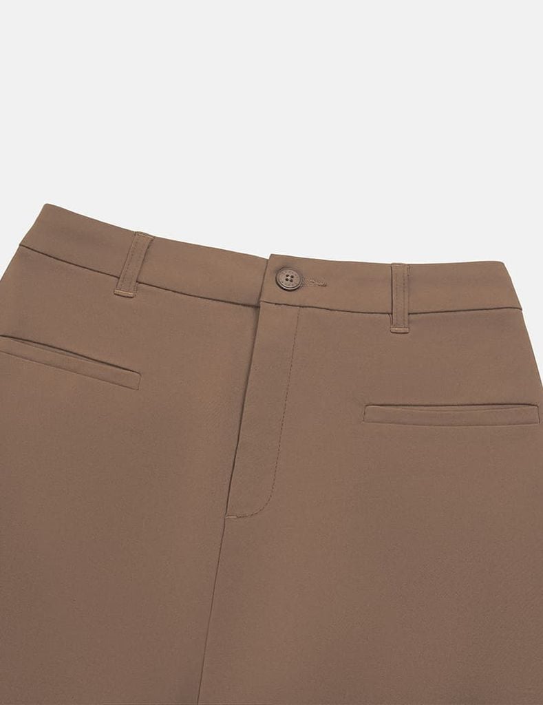 Chân váy khaki nữ dáng đứng xẻ sau