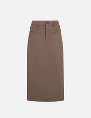 Chân váy khaki nữ dáng đứng xẻ sau