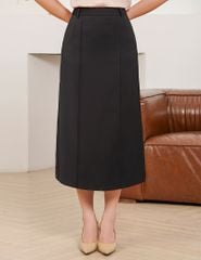 Chân váy dài nữ gân trang trí dọc thân trước