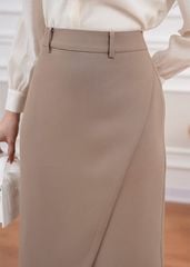 Chân váy công sở nữ dài dáng bút chì thiết kế hai tà chéo