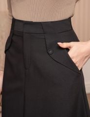 Chân váy chữ A dáng dài đính cúc trang trí