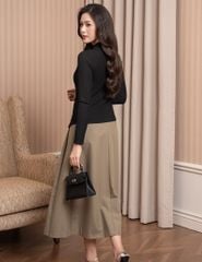Chân váy nữ xếp ly dáng dài