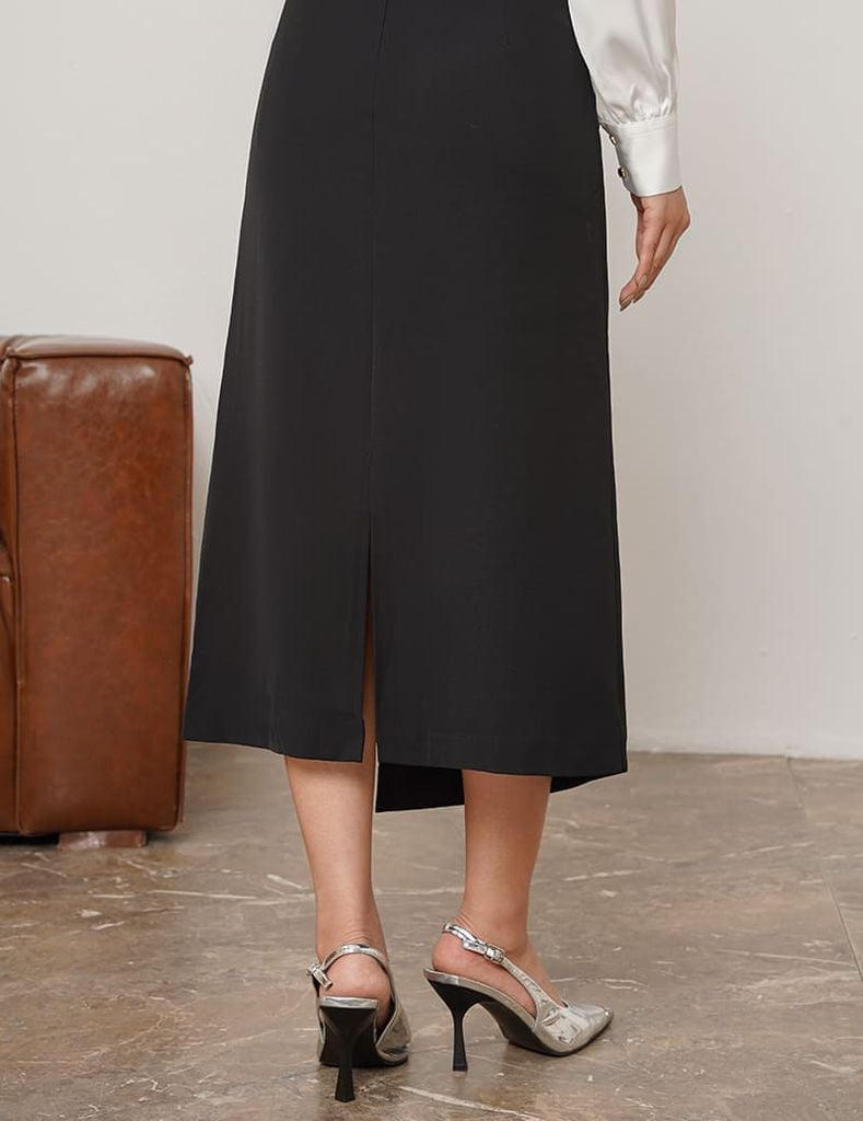 Chân váy âu nữ dáng dài vạt chéo