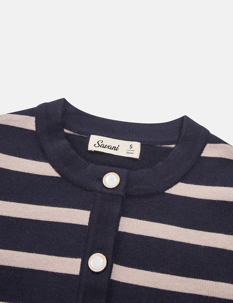 Áo khoác len nữ cổ tròn cài cúc