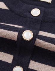 Áo khoác len nữ cổ tròn cài cúc