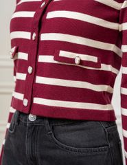 Áo khoác len nữ cổ tròn cài cúc