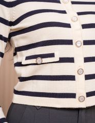 Áo khoác len nữ cổ tròn cài cúc