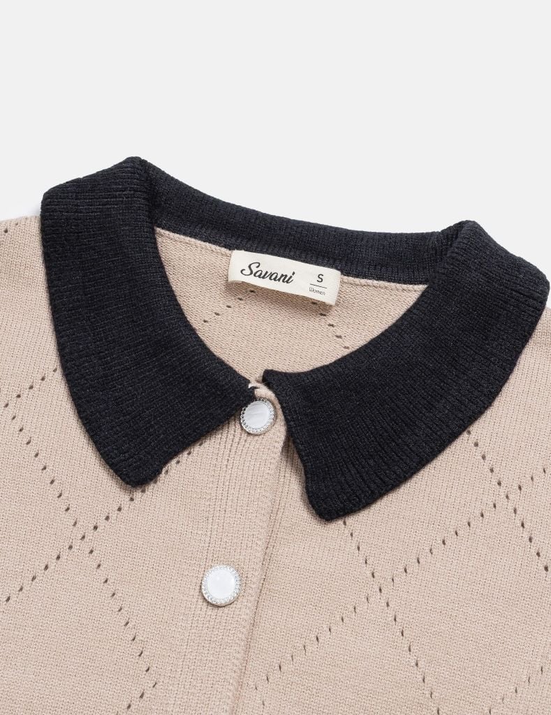 Áo khoác len nữ cổ bẻ