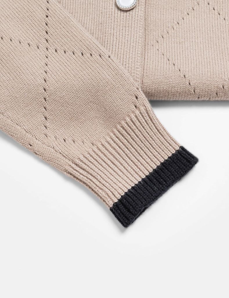 Áo khoác len nữ cổ bẻ