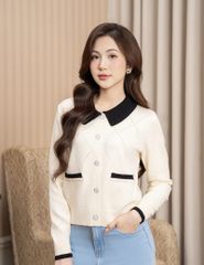 Áo khoác len nữ cổ bẻ