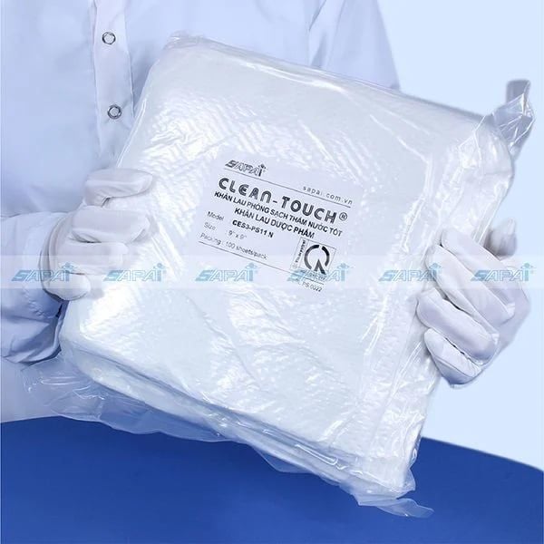 Khăn lau phòng sạch vải Polyester, thấm nước tốt PS11N