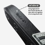  Dép quai ngang nam nữ Unisex Slipper M Masler-MT 3 sọc màu xám với lớp đế êm chân và chống trơn trượt XT1 
