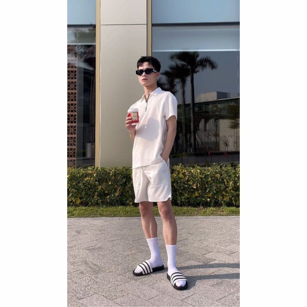  Dép quai ngang nam nữ Unisex Slipper M Masler-MT 3 sọc đen trắng với đế chống trơn và quai êm chân TD2 