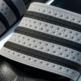  Dép quai ngang nam nữ Unisex Slipper M Masler-MT 3 sọc màu xám với lớp đế êm chân và chống trơn trượt XT1 