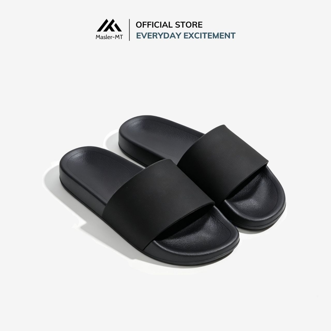  Dép da trơn quai ngang nam nữ Basic Unisex Slipper M Masler-MT với lớp đế IP chống trượt và quai da êm chân TRO1 