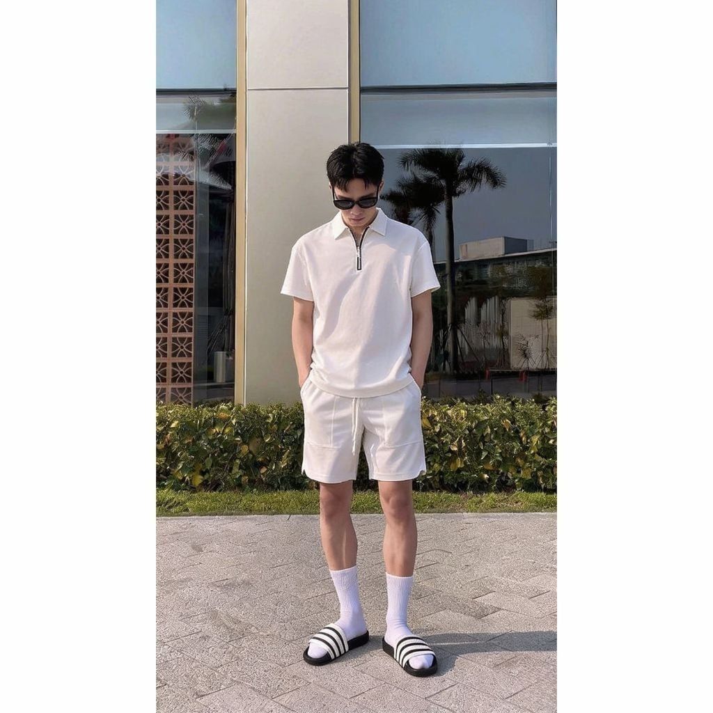  Dép quai ngang nam nữ Unisex Slipper M Masler-MT 3 sọc đen trắng với đế chống trơn và quai êm chân TD2 