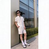  Dép quai ngang nam nữ Unisex Slipper M Masler-MT 3 sọc đen trắng với đế chống trơn và quai êm chân TD2 