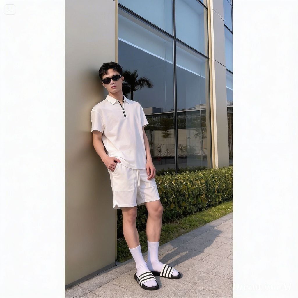  Dép quai ngang nam nữ Unisex Slipper M Masler-MT 3 sọc đen trắng với đế chống trơn và quai êm chân TD2 