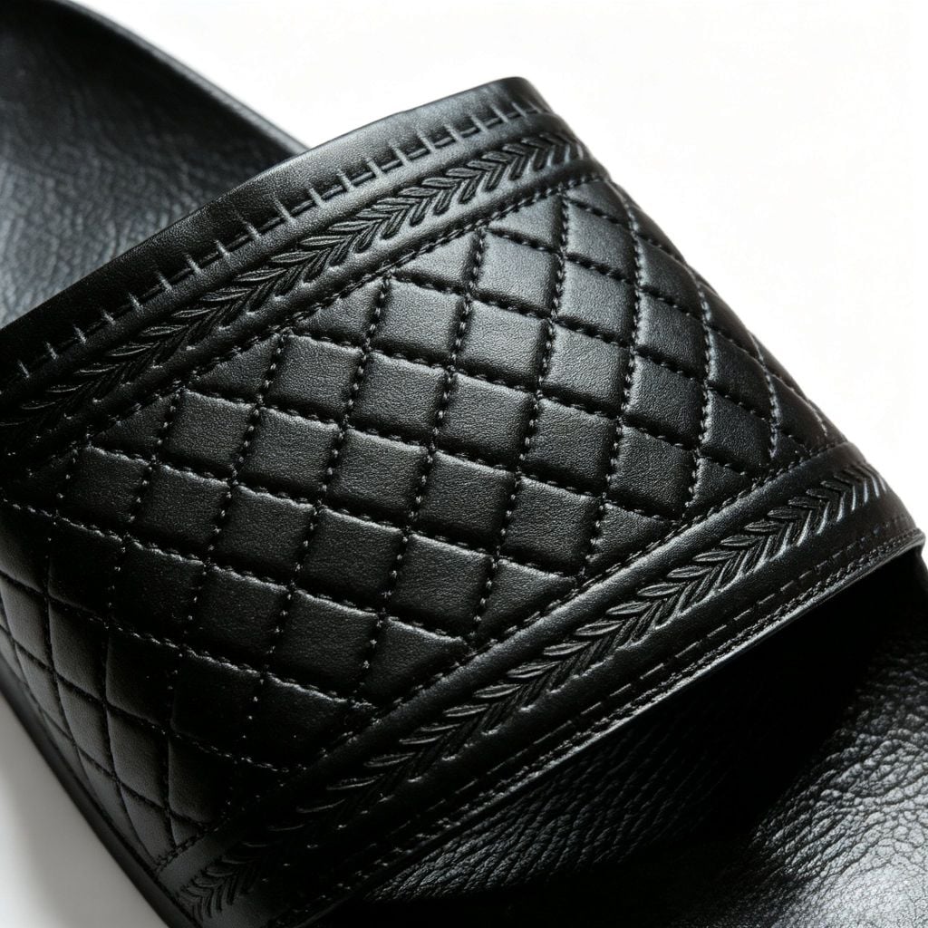  Dép Da Nam Nữ Quai Ngan M Masler-MT Sọc Chéo Basic, Chất Liệu Đế Cao Cấp Chống Trượt Quai Da MT10 