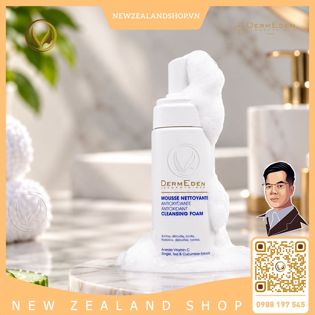 Sữa rửa mặt chống oxy hóa dạng bọt DermEden Antioxydante Cleansing Foam 150ml