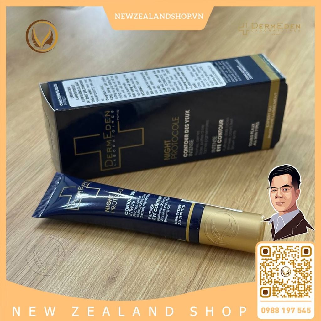 Kem dưỡng mắt, giảm thâm quầng DermEden Night Protocole Intense Eye Contour 15ml