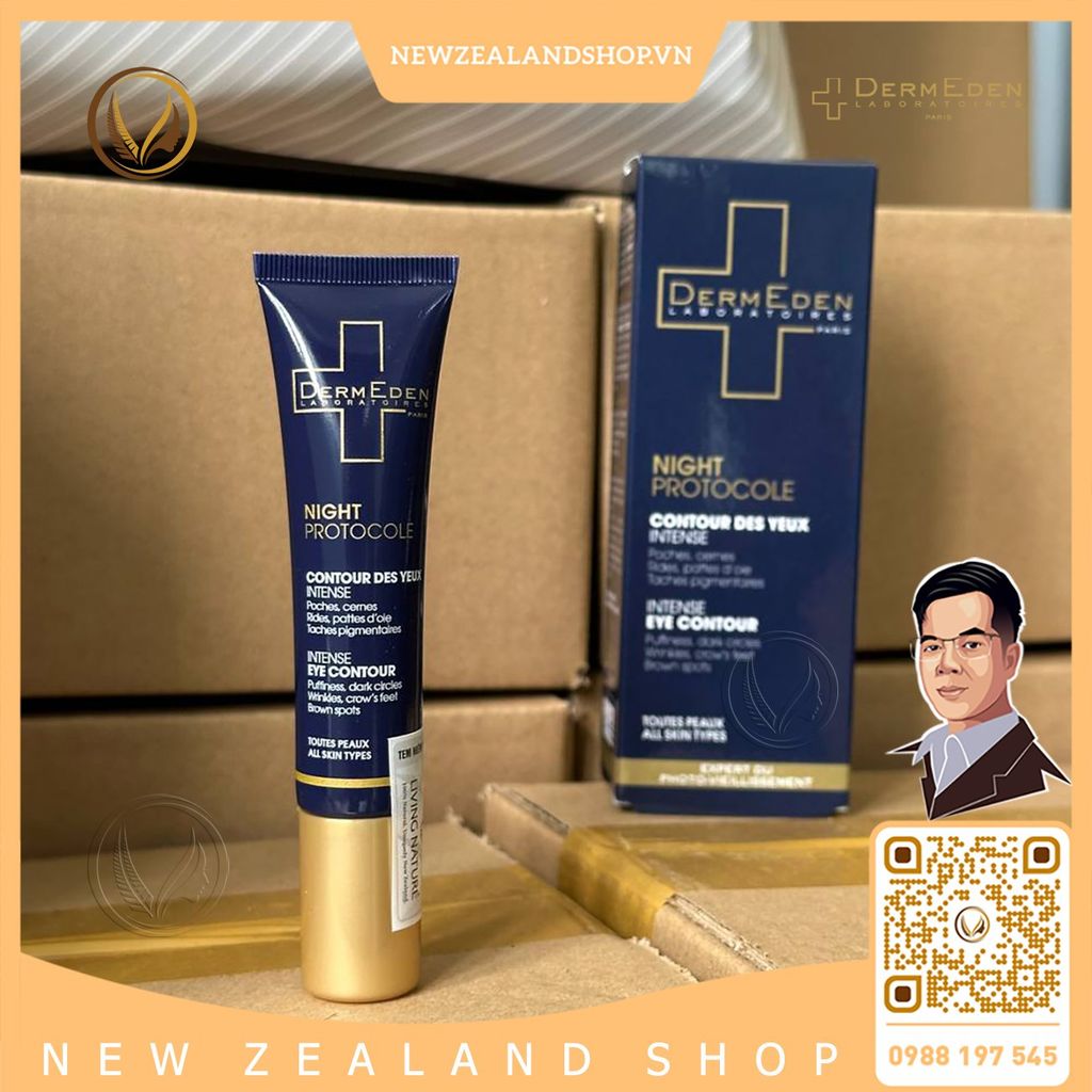 Kem dưỡng mắt, giảm thâm quầng DermEden Night Protocole Intense Eye Contour 15ml