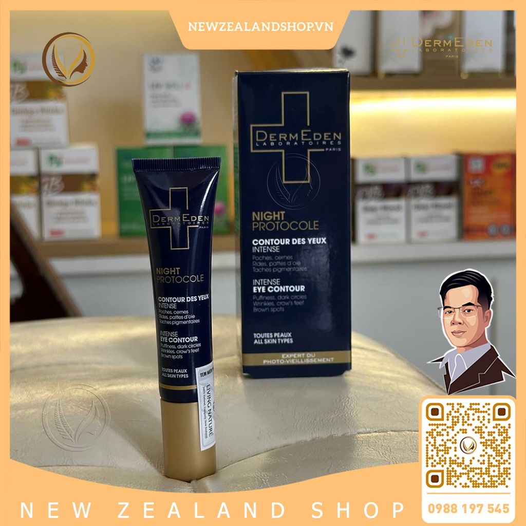 Kem dưỡng mắt, giảm thâm quầng DermEden Night Protocole Intense Eye Contour 15ml