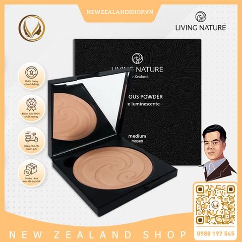 Phấn phủ dạng nén màu trung bình Living Nature Luminous Pressed Powder - Medium 13g