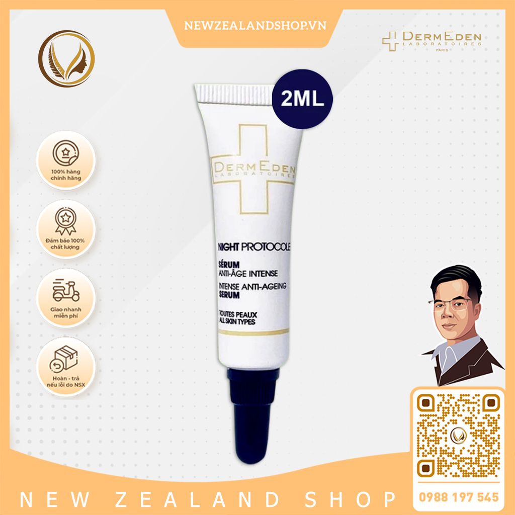 Serum dưỡng sáng da ban đêm DermEden Night Protocole Intense Serum 30ml