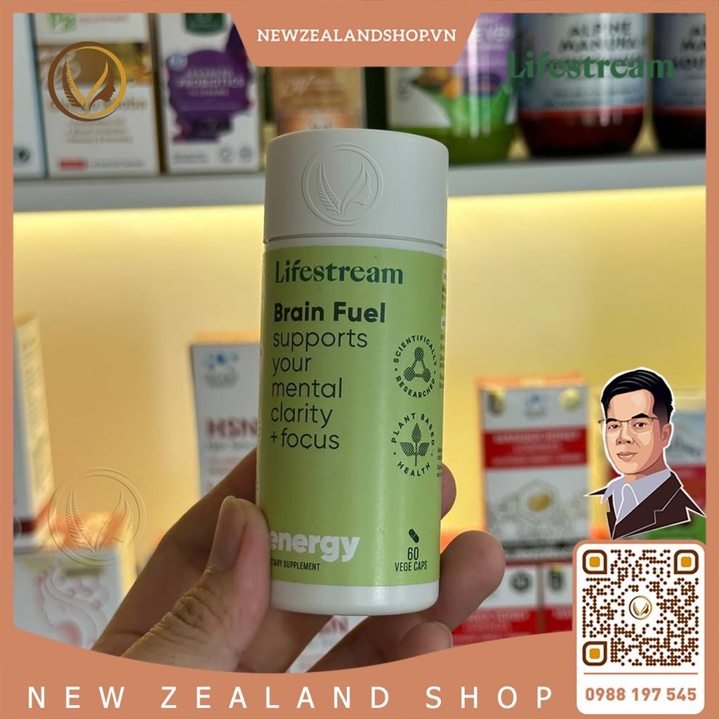 Viên uống tăng cường tập trung, tỉnh táo Lifestream Brain Fuel Nootropics 60 viên