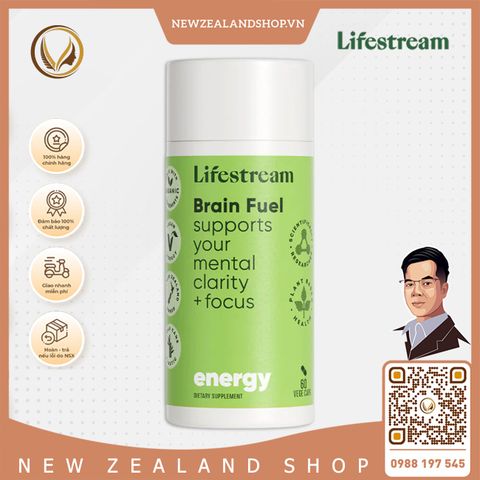 Viên uống tăng cường tập trung, tỉnh táo Lifestream Brain Fuel Nootropics 60 viên