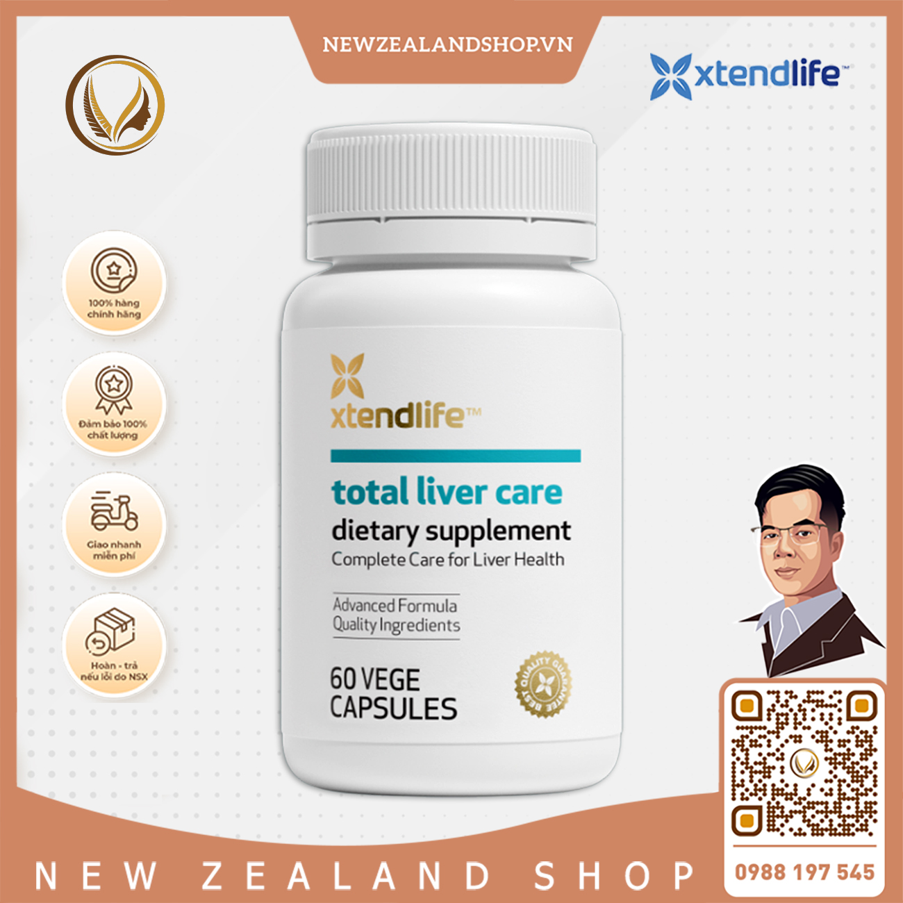 Viên uống phục hồi gan, giải độc gan Xtend Life Total Liver Care 60 viên