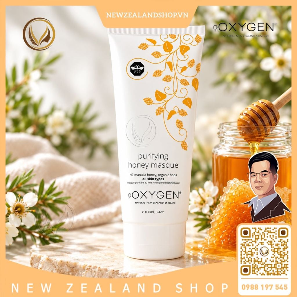Mặt nạ mật ong manuka và hoa bia cho mọi loại da OXYGEN Purifying Honey Masque 100ml