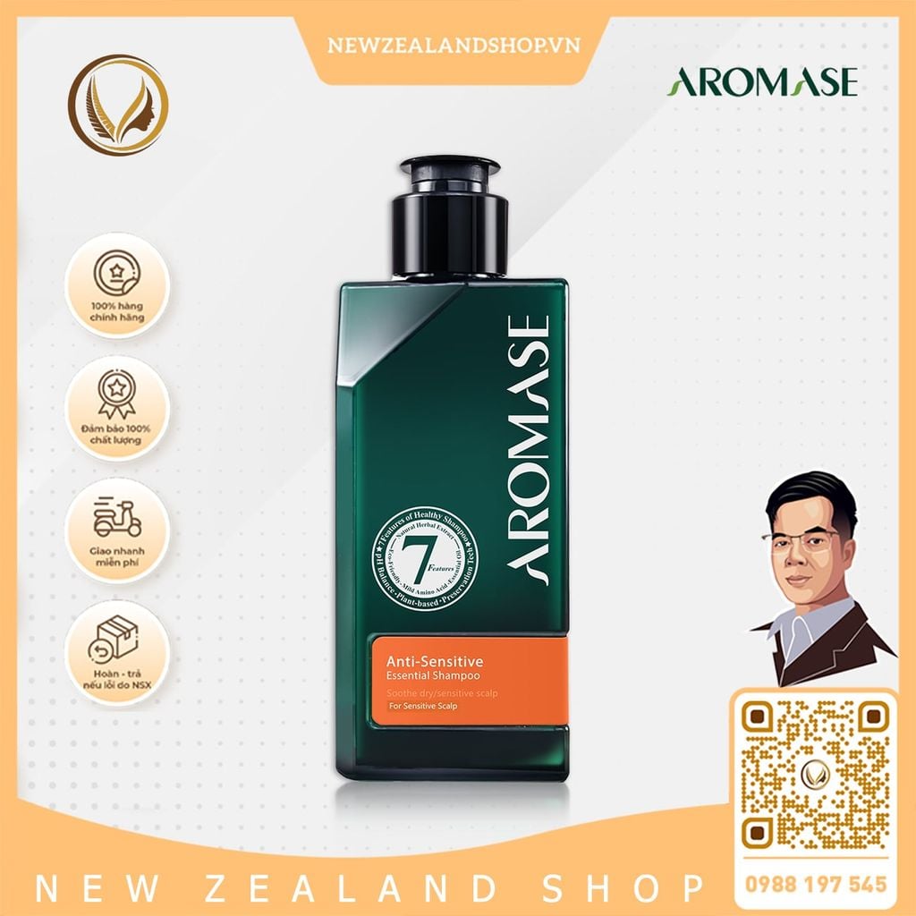 Dầu gội làm dịu da đầu khô (dành cho da đầu khô, gàu, ngứa) AROMASE Dry Scalp Soothing Shampoo 400ml