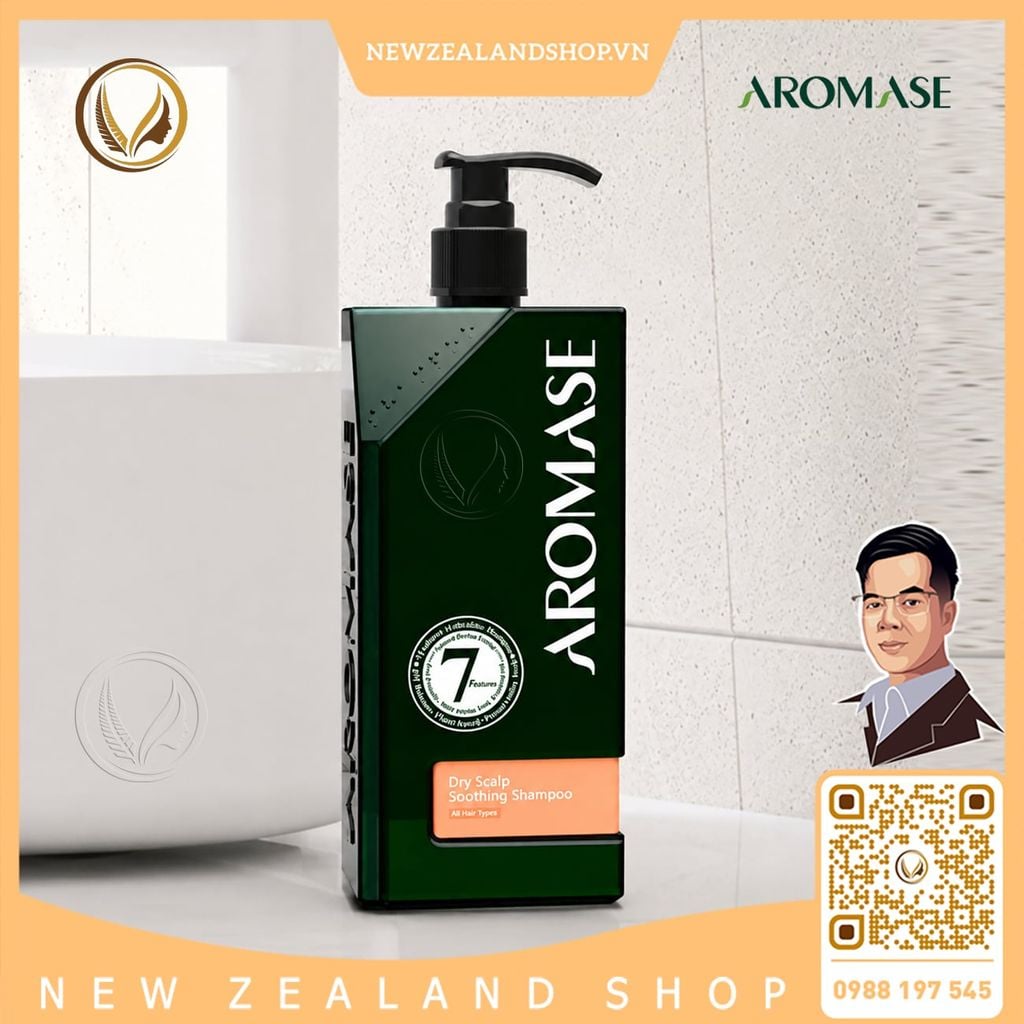 Dầu gội làm dịu da đầu khô (dành cho da đầu khô, gàu, ngứa) AROMASE Dry Scalp Soothing Shampoo 400ml