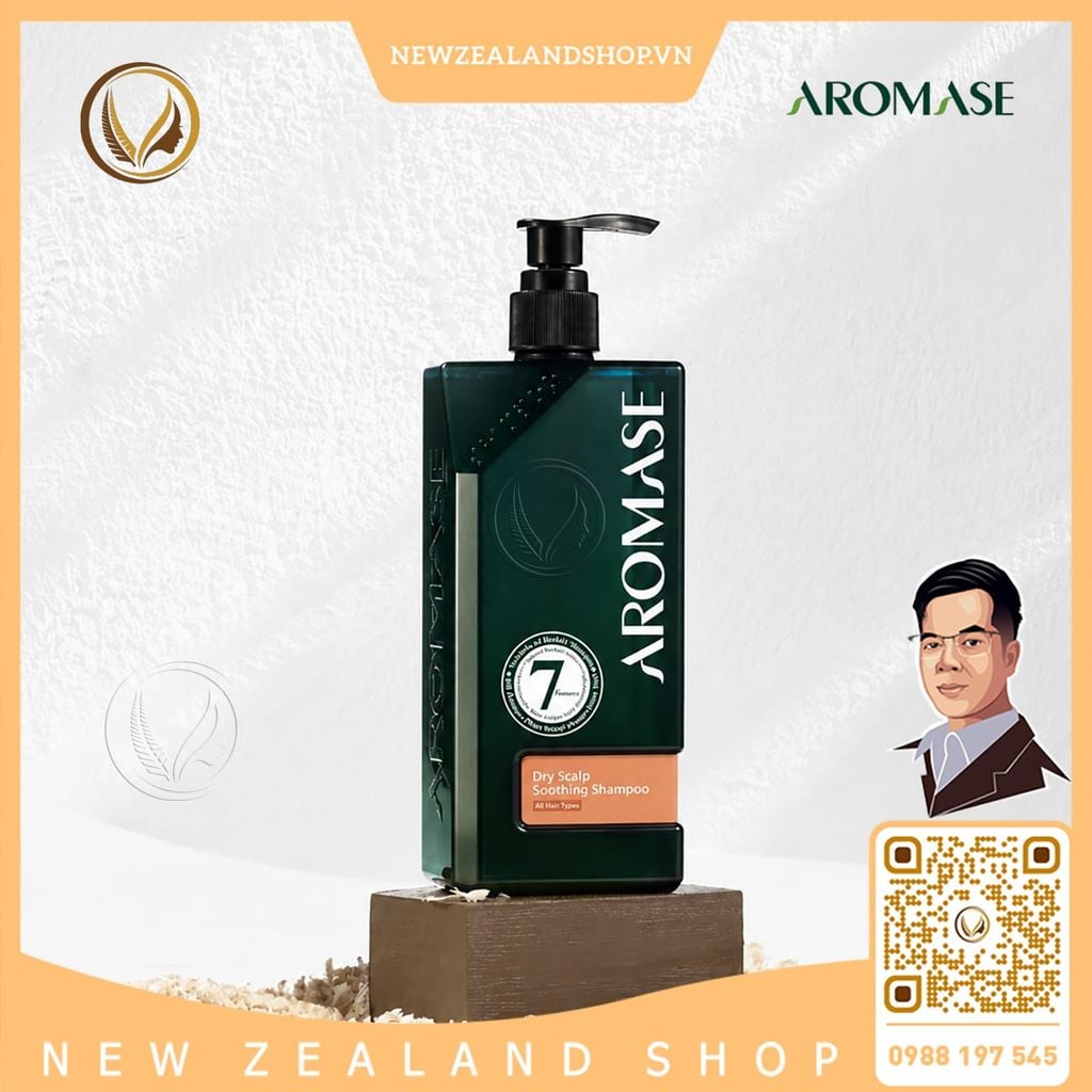 Dầu gội làm dịu da đầu khô (dành cho da đầu khô, gàu, ngứa) AROMASE Dry Scalp Soothing Shampoo 400ml
