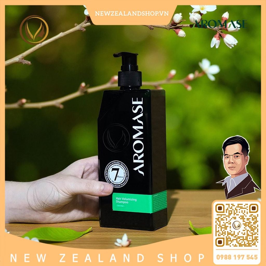 Dầu gội làm dày tóc dành cho tóc mỏng, ngăn rụng và giúp mọc tóc AROMASE Hair Volumizing Shampoo 400ml