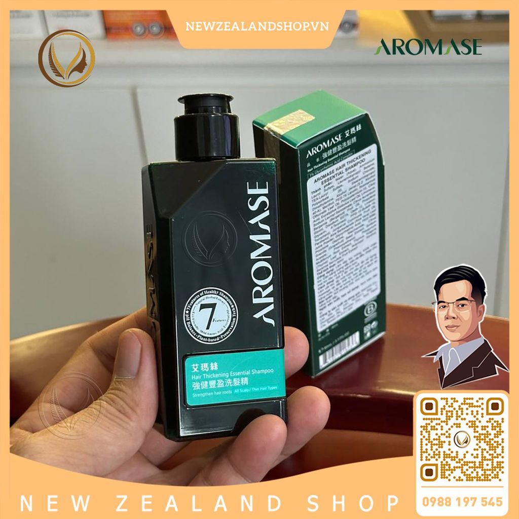 Dầu gội làm dày tóc dành cho tóc mỏng, ngăn rụng và giúp mọc tóc AROMASE Hair Volumizing Shampoo 400ml
