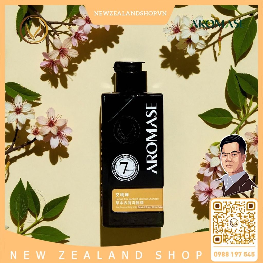 Dầu gội trị gàu, giảm dầu nhờn viêm da đầu và ngăn bết tóc AROMASE Oily Scalp Balancing Shampoo 400ml